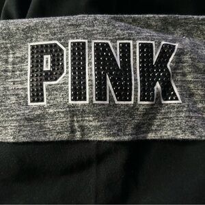 Victoria's Secret PINK Black and Gray Logo leggings